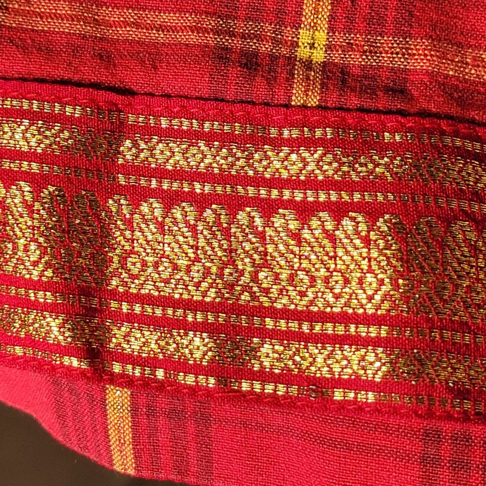 Lemon Grass Cotton Tank/Shift Dress Plaid Gold Detail SM - Picture 6 of 9